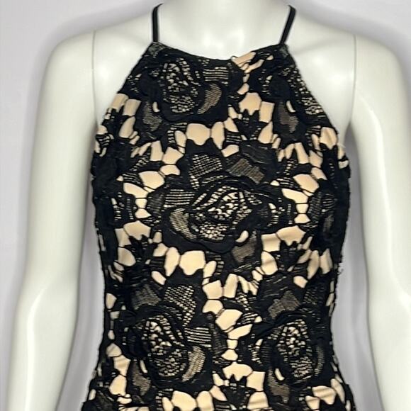 Temps De L'Amour Black Lace Bodycon Midi Dress size XS - Picture 2 of 6
